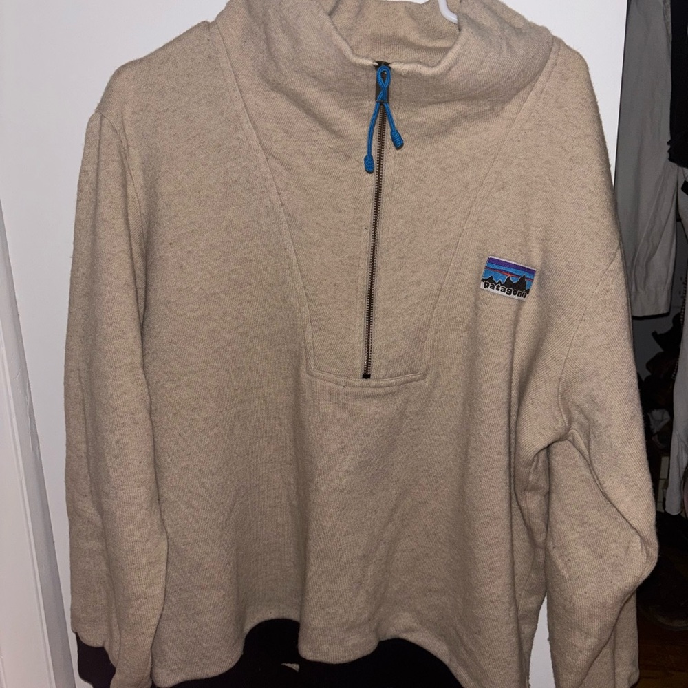 Patagonia Cream Zip Up Sweater